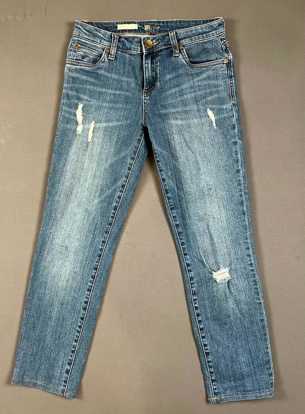 Kut From The Kloth Diana Skinny Size 4 Light Wash Distressed Jeans